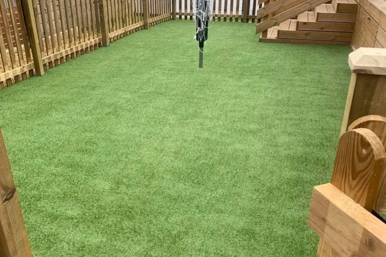 The enclosed dog garden