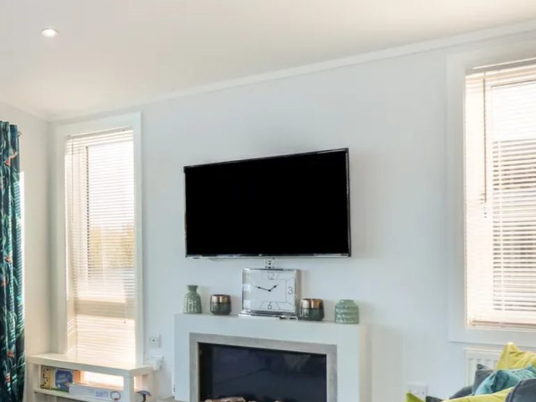 Wall-mounted smart TV in the living room